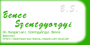 bence szentgyorgyi business card