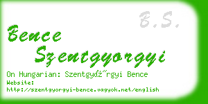 bence szentgyorgyi business card